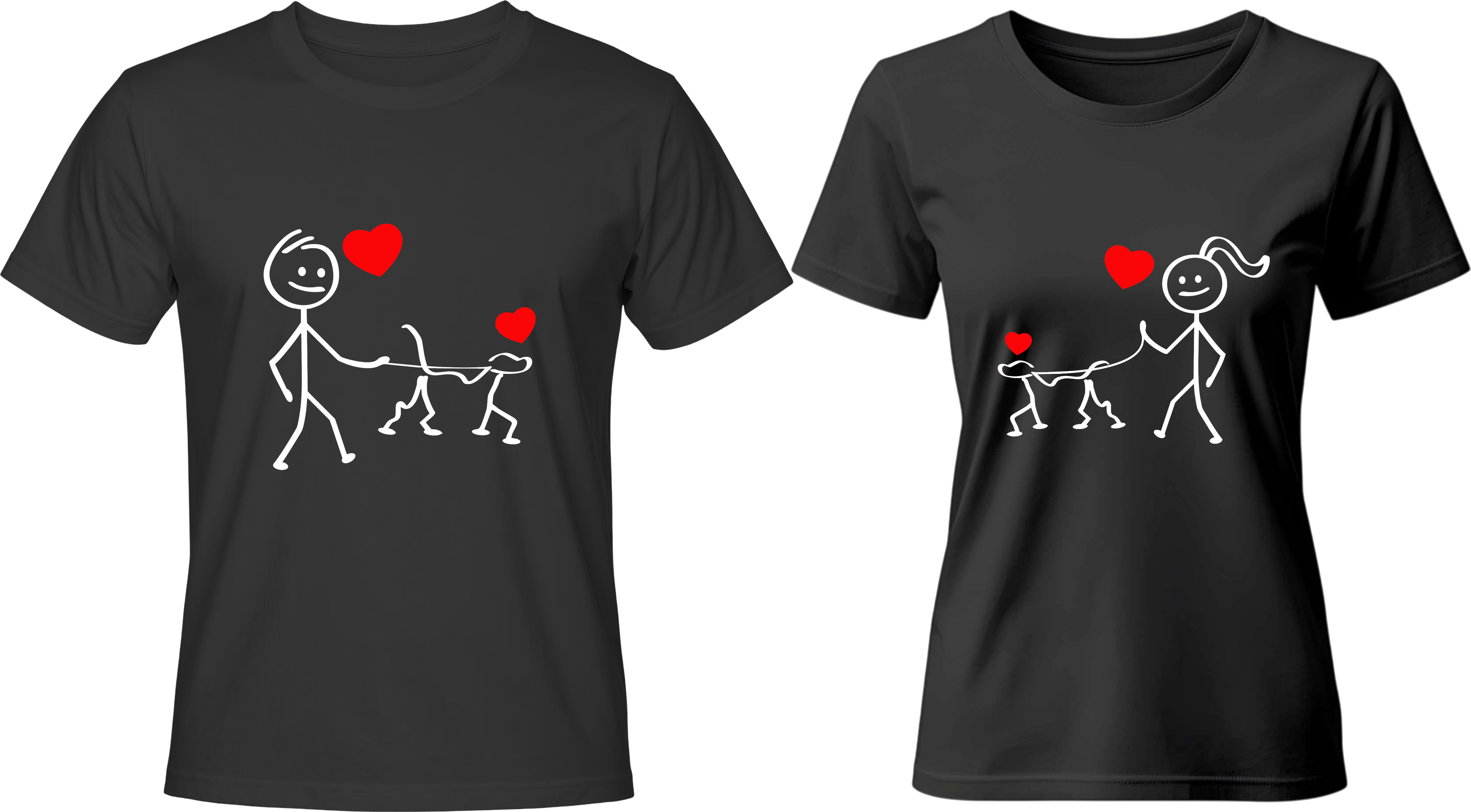 Тениски Couple with Dog