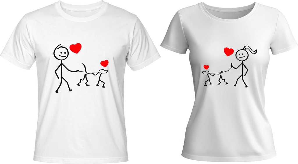 Тениски Couple with Dog