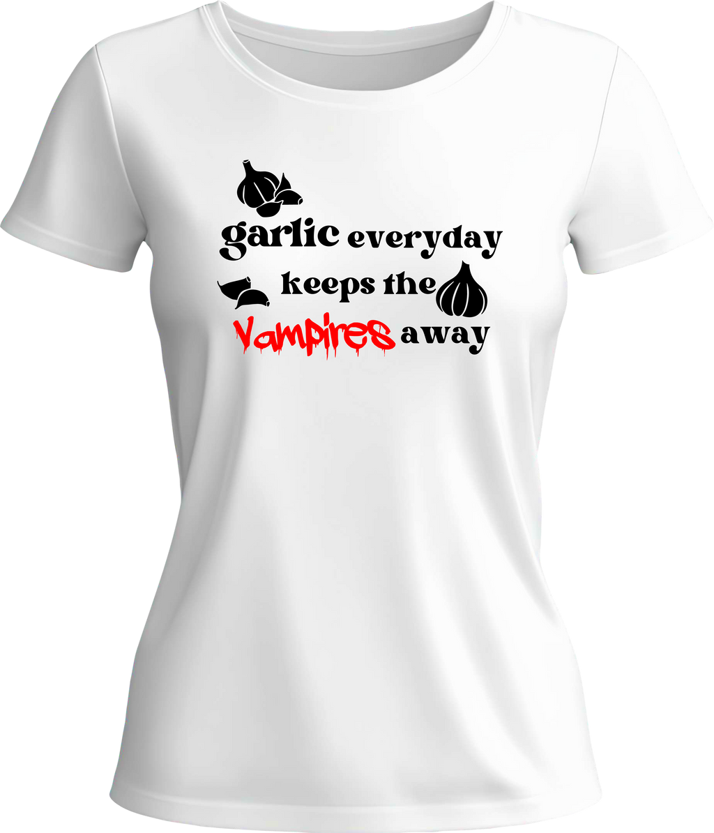 Тениска Garlic everyday keeps vampires away