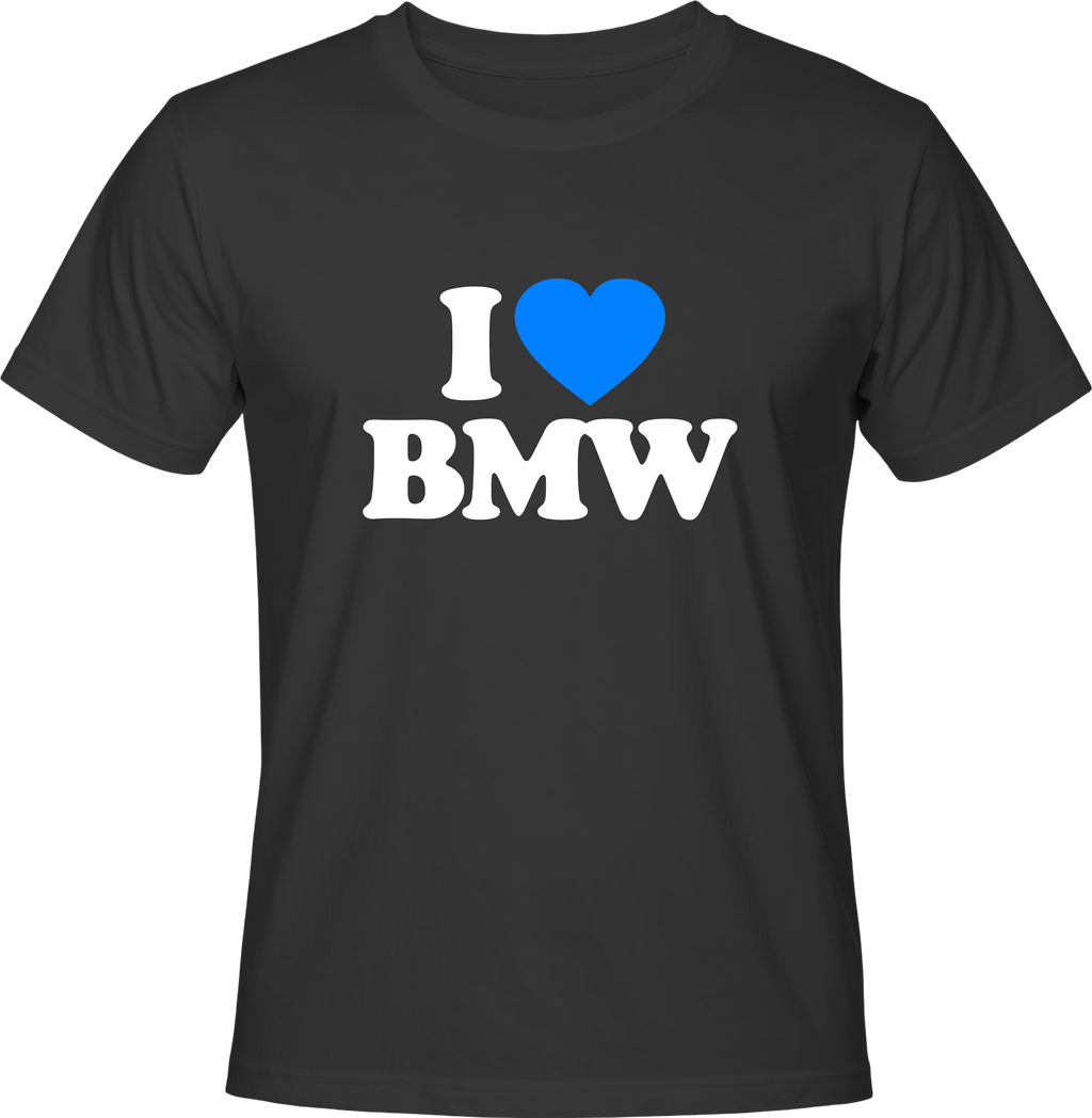 Тениска с надпис I love BMW