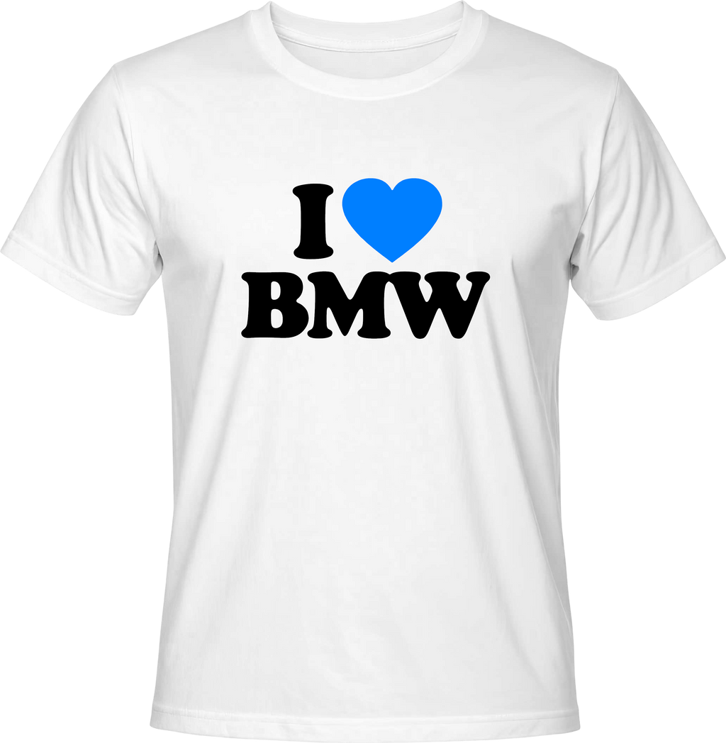 Тениска с надпис I love BMW