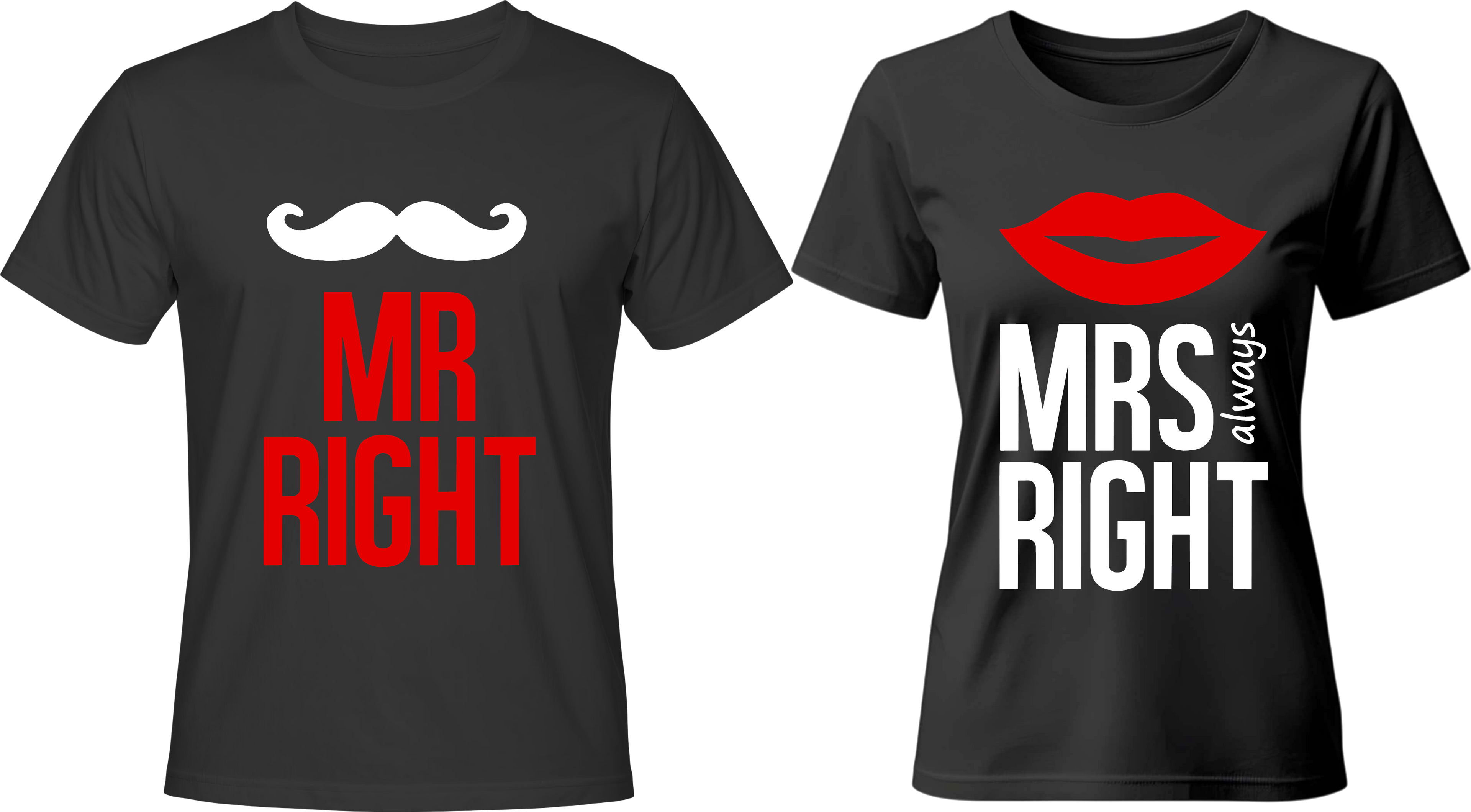 Тениски MR RIGHT / MRS always RIGHT