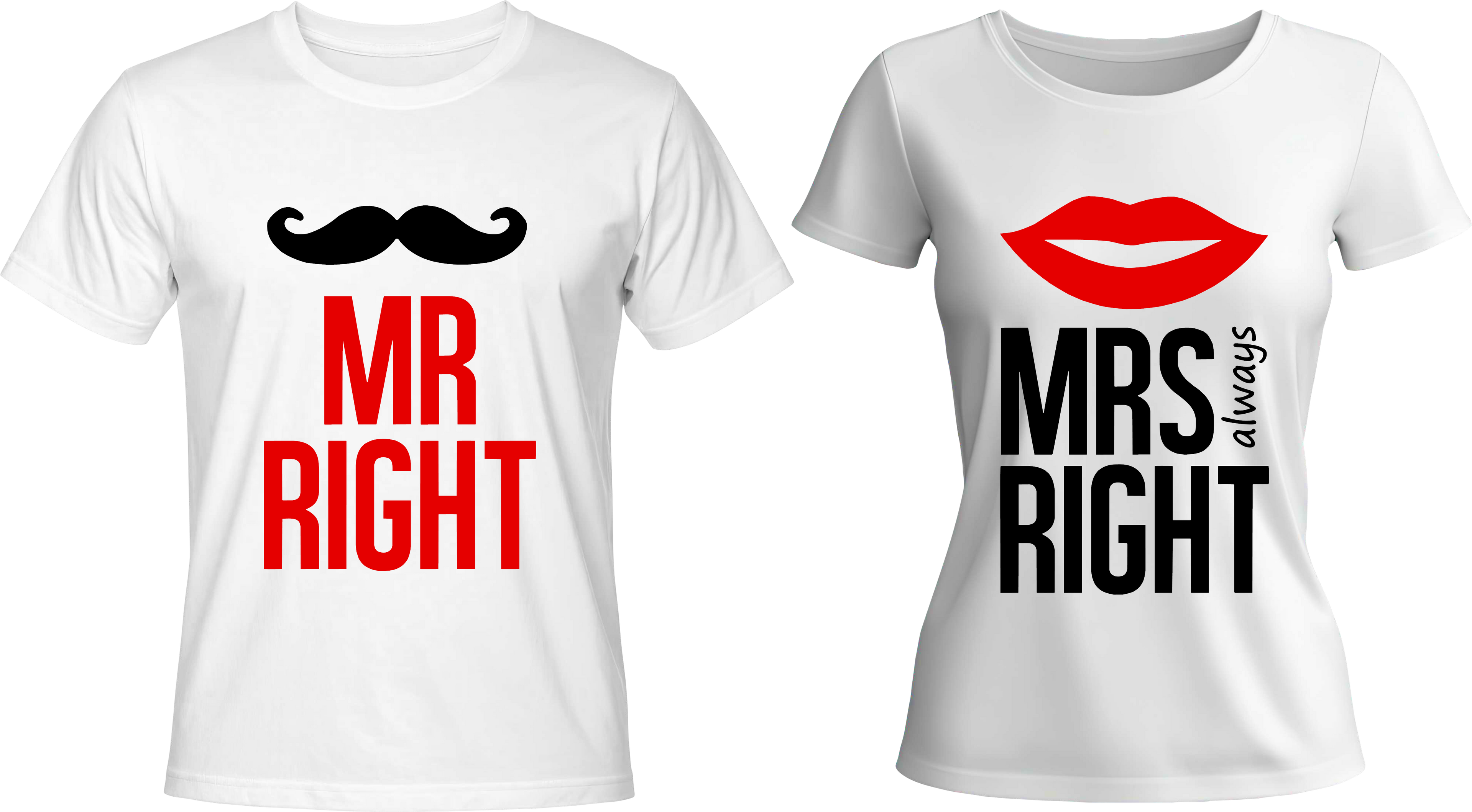 Тениски MR RIGHT / MRS always RIGHT
