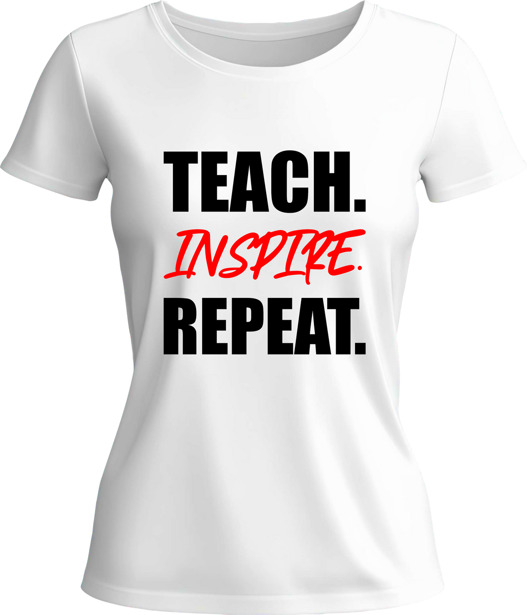 Тениска Teach Inspire Repeat.